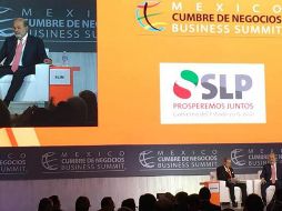 Slim participó ayer en la Cumbre de Negocios 2017, en San Luis Potosí. SUN/A. Pallares