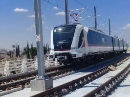 Imagen del tren que circuló cerca de lo que será la estación Central Nueva en Tlaquepaque. ESPECIAL