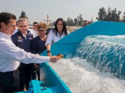 El Mandatario inauguró el Pozo Santa Catarina 3A que abastecerá agua para la delegación Iztapalapa y beneficiará a 40 mil habitantes. TWITTER / @PresidenciaMX