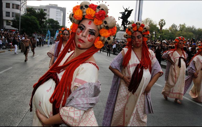 Mujeres embarazadas también formaron parte del contingente. NTX / J. Lira