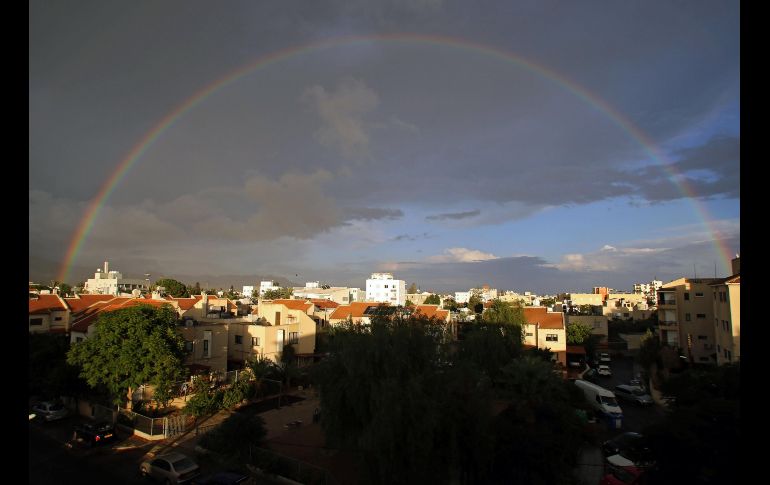 Un arcoíris se observa en Nicosia, Chipre. EFE/EPA/K. Christodoulou