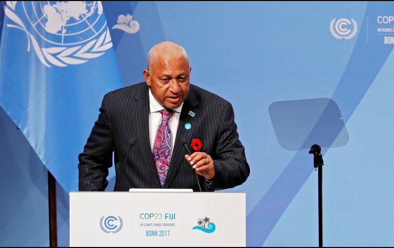 Frank Bainimarama, primer ministro de Fiyi. Por primera vez la COP es presidida por el representante de un país seriamente amenazado por el calentamiento global.EFE/R. Wittek