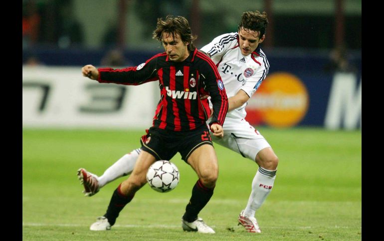 Con el Milan, Pirlo ganó la Liga de Campeones en 2003 y 2007. En la imagen, en partido ante el Bayern Munich en 2007. MEXSPORT/ARCHIVO
