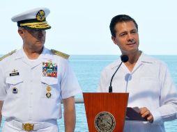 Peña agradeció el trabajo coordinado entre las secretarías de Marina y Medio Ambiente para impulsar el desarrollo de los mares mexicanos. Twitter/@PresidenciaMX