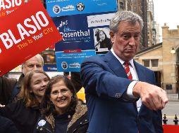 De Blasio se convertir en el primer demócrata que es reelegido para la Alcaldía de Nueva York desde comienzos de la década de los ochenta. AFP / T. Clary
