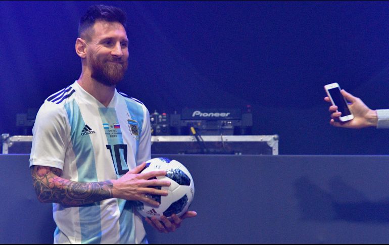 Lionel Messi participó en la presentación del balón en Moscú. AFP/M. Antonov