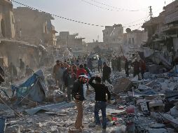 El Observatorio dijo que no podía determinar quién estaba detrás de los ataques, si el gobierno sirio o su principal aliado, Rusia. AFP / Z. Al Rifai