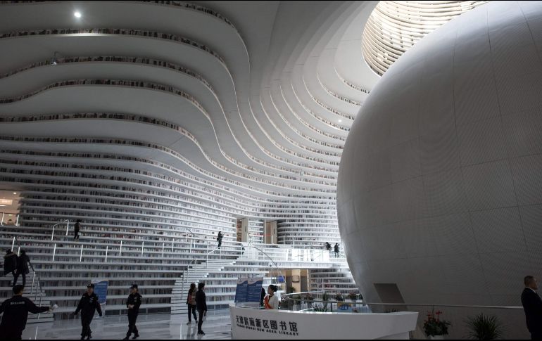 La biblioteca de Binhai abrió en octubre pasado, con una colección de 200 mil libros. AFP/F. Dufour