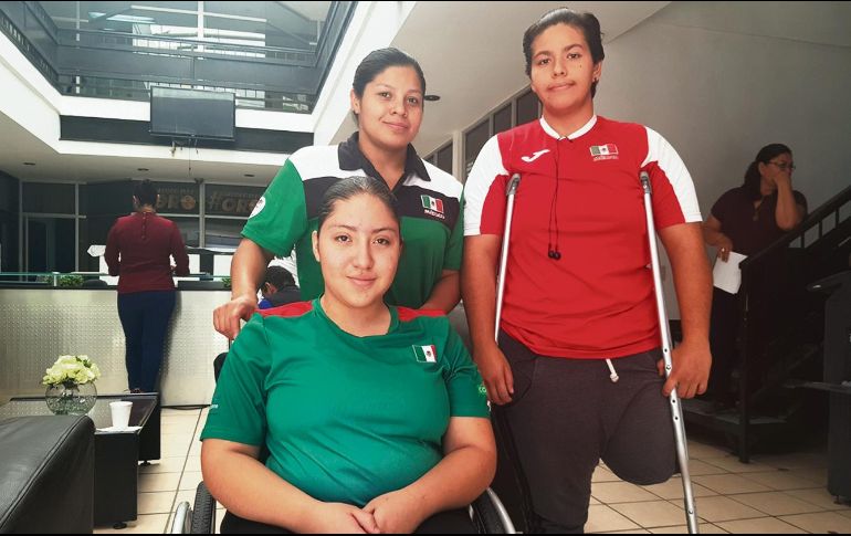 Fátima Castellanos, Mayra Pérez y Gabriela Valadez integran la Selección Nacional de powerlifting. EL INFORMADOR/D. Reos