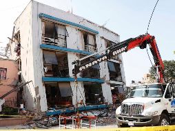 El condominio de 24 departamentos colapsó tras el sismo del 19 de septiembre pero parte de la estructura quedó en pie. SUN / ARCHIVO