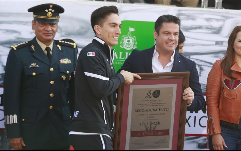 Por su parte, Jorge Luis Martínez, de patinaje, también recibe el Premio Estatal del Deporte. EL INFORMADOR / G. Gallo