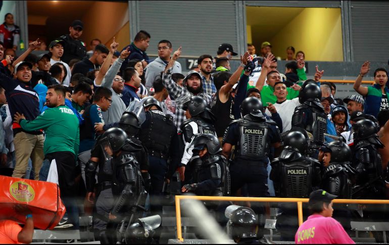 Más allá de conatos de bronca, no hubo incidentes que opacaran el partido de cuartos de final entre Atlas y Monterrey. EL INFORMADOR/M. Vargas