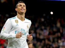 Cristiano Ronaldo sonrió, evidenciando el extraño momento goleador que vive en Liga, con solo dos tantos en 13 partidos. EFE /