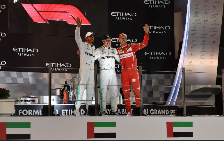 Hamilton, Bottas y Vettel son los ganadores de la última carrera de este año en la Fórmula 1. AFP / A. Isakovic