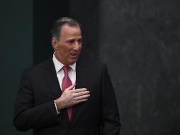  En medio de gritos de respaldo, Meade Kuribreña agradece a todas las organizaciones obreras y al Congreso del Trabajo. AFP/ P. Pardo
