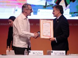 El escritor y editor recibió el Homenaje al Bibliófilo de este año. EL INFORMADOR / F. Atilano