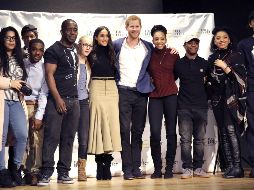 La pareja se mostró en todo momento relajada y sonriente y posó para que les tomaran fotografías.  AFP / M. Dunham