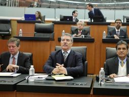 Aspecto de la sesión de este martes durante las comparecencias de las y los candidatos a la Fiscalía. TWITTER / @senadomexicano