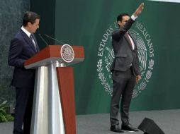 Peña Nieto toma protesta a Tuffic Miguel Ortega como nuevo director general del IMSS. TWITTER/@PresidenciaMX