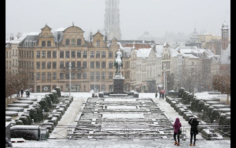 En Bruselas, Bélgica, también se registraron nevadas.
