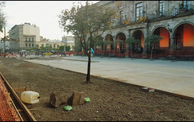 En avenida Alcalde entre Independencia y avenida Hidalgo se observa el avance de las obras del corredor Paseo Alcalde. EL INFORMADOR/E. Barrera