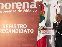 Por tercera vez, López Obrador se registra como precandidato a la Presidencia de la República para las elecciones de 2018. TWITTER / @horacioduarteo