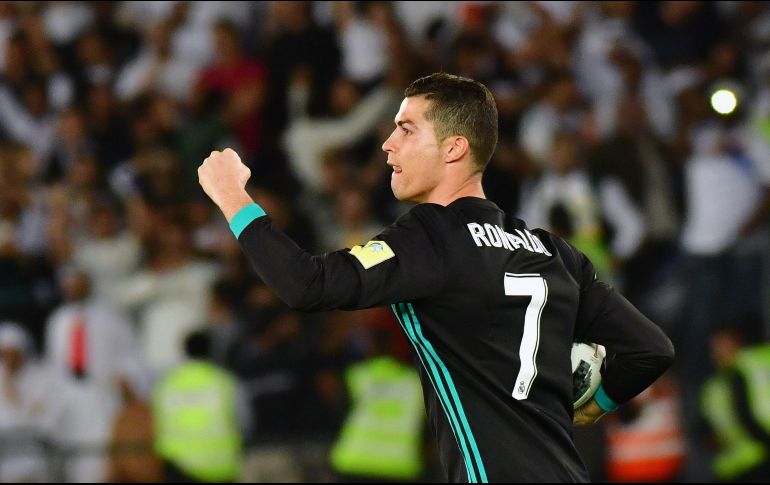 Cristiano Ronaldo celebra el primer gol de Madrid al 53'. AFP/G. Cacace