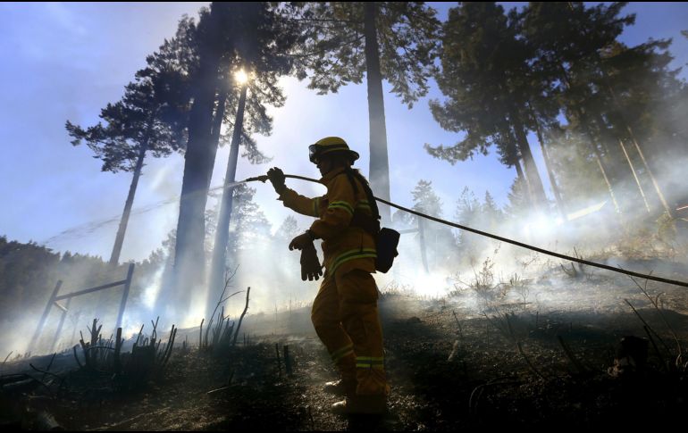 El incendio que inició hace poco más de una semana en el condado de Ventura. AP/ K. Porter