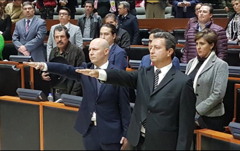 Toma de protesta de  los Magistrados del Tribunal de Justicia Administrativa del Estado de Jalisco, Avelino Bravo Cacho y José Ramón Jiménez Gutiérrez. TWITTER/LegislativoJal