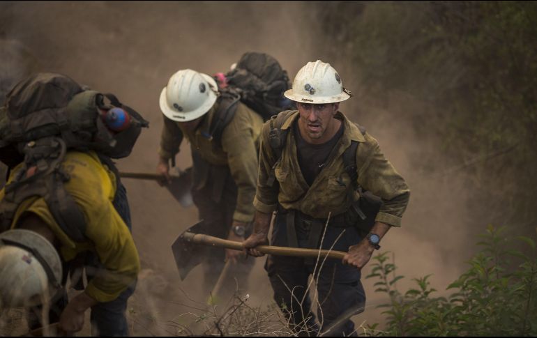 Alrededor de ocho mil 300 bomberos y 29 helicópteros combaten el incendio que ha destruido más de mil construcciones. AFP/D. McNew