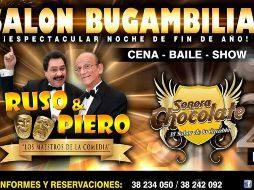 Para los interesados en festejar el año viejo y recibir al 2018, pueden pedir informes para reservar a los teléfonos 38234050 y 38242092. ESPECIAL