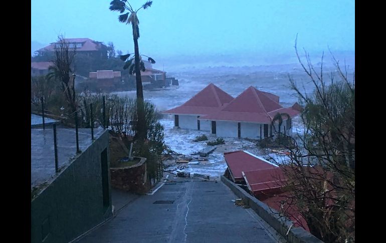 GUSTAVIA, SAN BARTOLOMÉ (07/SEP/2017).- Viviendas inundadas. La mayoría de las escuelas fueron destruidas en San Bartolomé. AFP/FACEBOOK/K. Barrallon