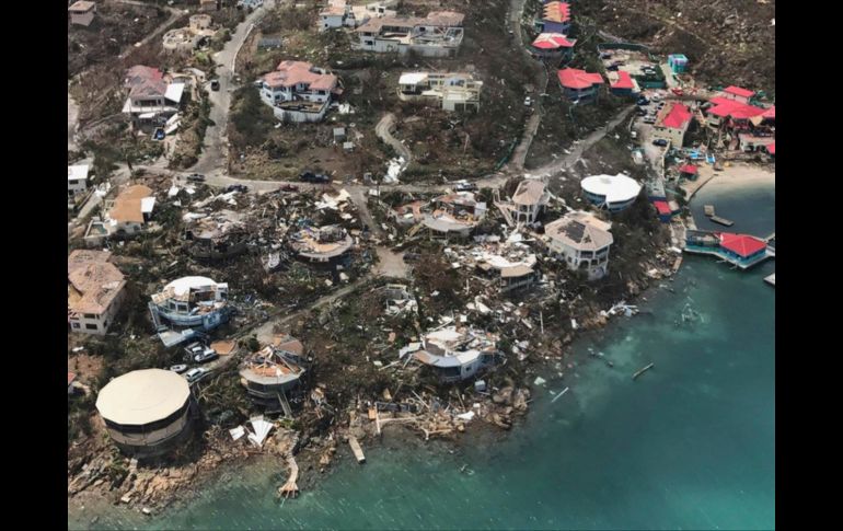 VIRGEN GORDA, ISLAS VÍRGENES BRITÁNICAS (08/SEP/2017).- La bahía Leverick. AP/Caribbean Buzz Helicopters