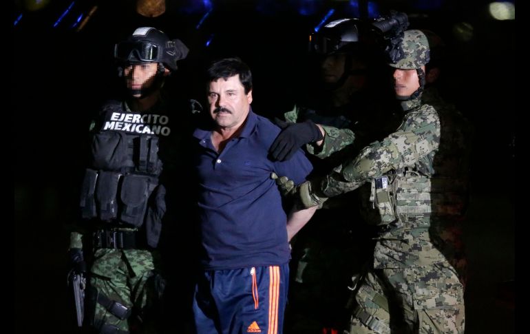 Guzmán fue mostrado a los medios de comunicación en el hangar de la Procuraduría General de la República en Ciudad de México, la noche del 8 de enero de 2016. SUN/ARCHIVO