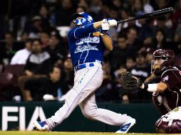 Gabriel Gutiérrez conectó dos imparables clave en el juego de pelota ayer en Culiacán, con los que Charros se trajo un triunfo de Sinaloa. FACEBOOK/CharrosBeisbolOficial