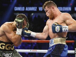 Estelar. El tapatío Saúl Álvarez tiene un par de posibilidades muy atractivas para volver a la acción. En el horizonte aparecen la revancha ante Golovkin o enfrentar al británico Saunders. AP/J. Locher