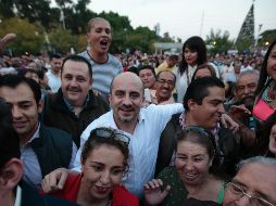 Del Toro Castro también se reunió con simpatizantes en el Parque San Jacinto, en la colonia San Andrés. EL INFORMADOR / F. Atilano