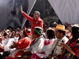 El líder nacional del tricolor asistió a la conmemoración del 103 aniversario de la promulgación de la Ley Agraria. TWITTER / @EnriqueOchoaR