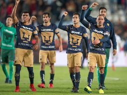 Jugadores de Pumas celebran su triunfo ante Pachuca. MEXSPORT/J. Ramírez