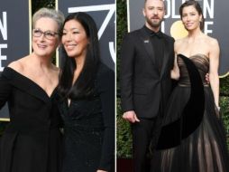 Famosos como Meryl Streep, Jessica Biel, Justin Timberlake y Dakota Johnson vistieron de negro en la alfombra roja de los Globos de Oro. ESPECIAL