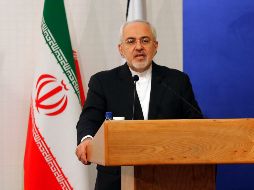 Mohamad Yavad Zarif pronuncia su discurso durante la segunda conferencia internacional sobre seguridad en Oriente Medio. EFE/STR