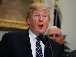 Donald Trump aseguró que EU no se ha retirado del acuerdo nuclear con Irán. AP/ E. Vucci