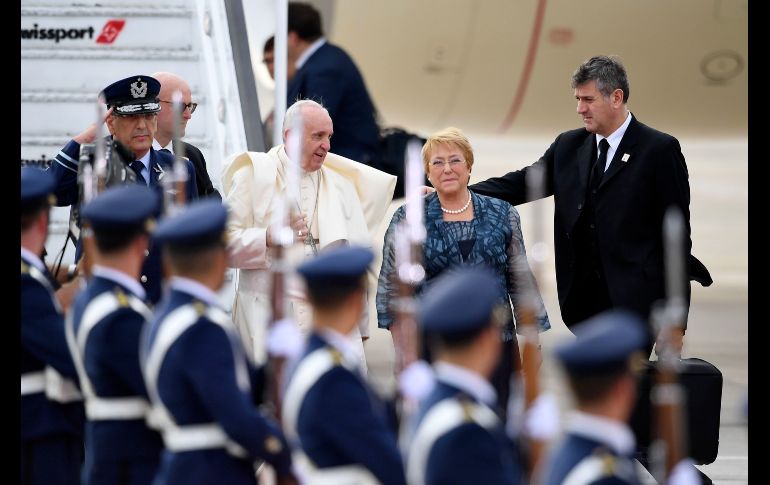 El Pontífice llegó el lunes a Chile, donde permanecerá hasta el 18 de enero. Como parte de su 22º viaje al extranjero, estará luego en Perú, del 18 al 21 de enero.