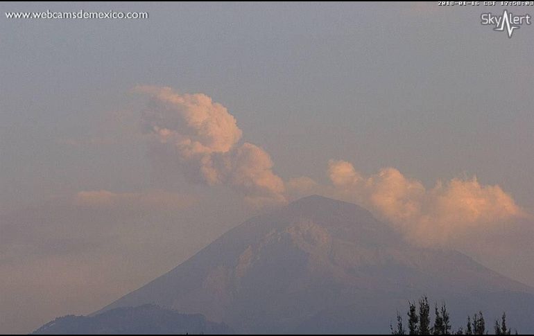 Hasta al momento el volcán se observa sin emisiones. TWITTER/@Popocatepetl_MX