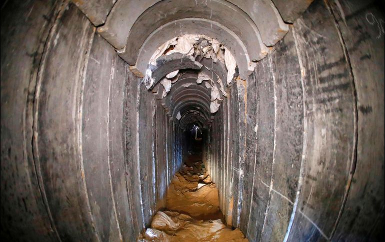Un túnel en Kissufim, en el lado israelí de la Franja de Gaza. Autoridades israelíes dijeron que fue construido por un grupo yihadista para pasar desde el enclave palestino. AFP/J. Guez