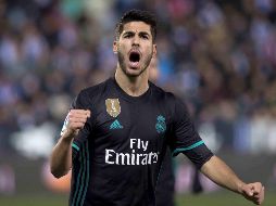 Asensio define el partido rematando de volea un centro de Theo Hernández. EFE/R. Jiménez