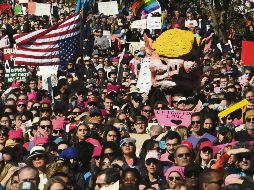 Disgusto. Los manifestantes denunciaron las políticas de Gobierno de Donald Trump. AFP
