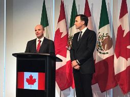 El pasado jueves, el secretario González Anaya se reunió en Toronto con su homólogo, Bill Morneau.  TWITTER / @SHCP_mx