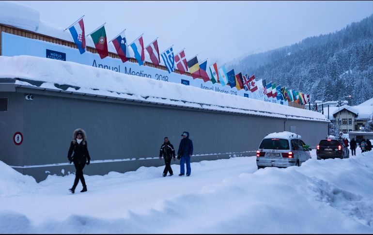Fuertes nevadas han caído sobre la zona en donde se desarrolla año con año el Foro de Davos. AP/M. Schreiber