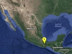 Imagen proporcionada por el Servicio Sismológico Nacional que muestra el sitio donde se registró el temblor. TWITTER/@SSNMexico